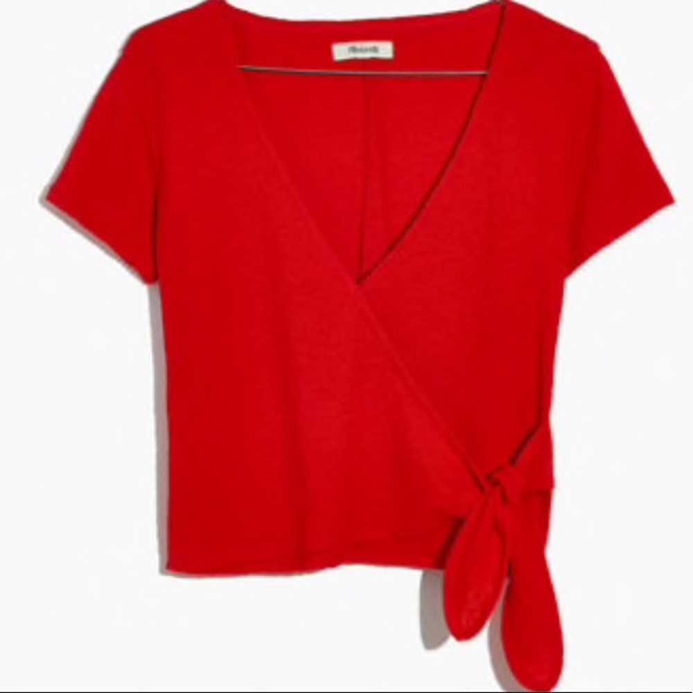 Madewell texture & thread wrap tie top